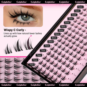 calphdiar Bottom Lash Clusters applied on eyes