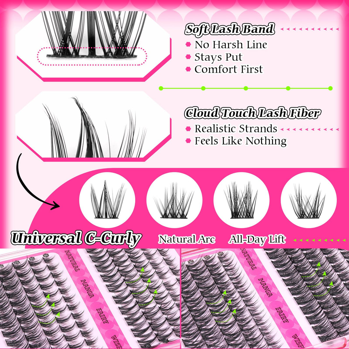 calphdiar individual lashes in various lengths