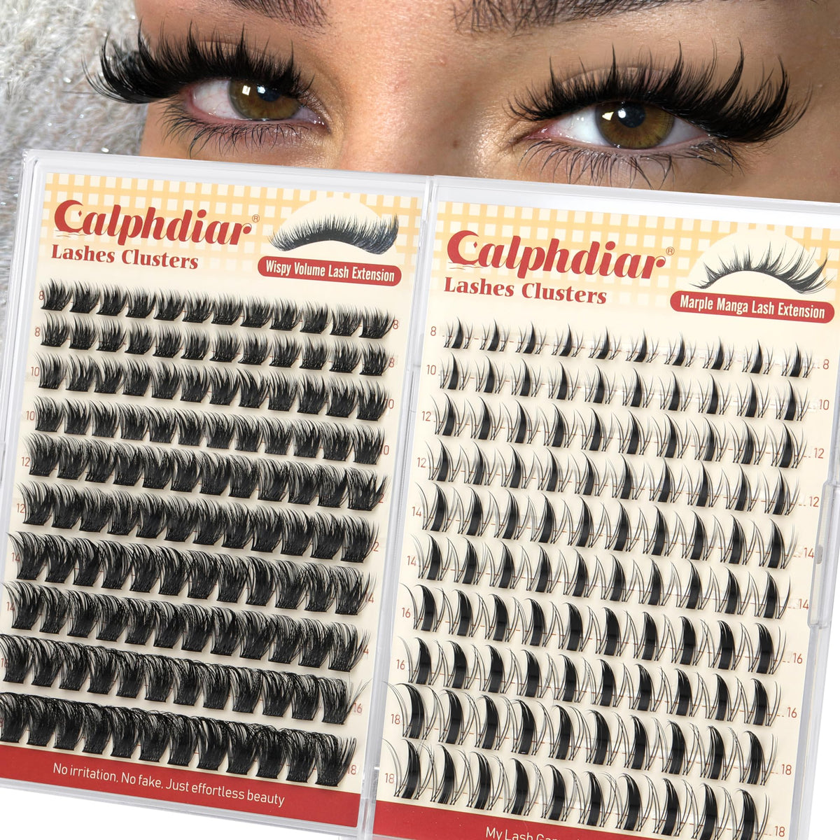 calphdiar Lash Clusters 220PCS pack front view