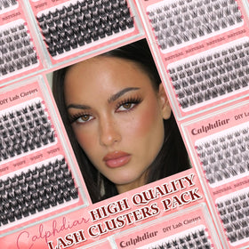 calphdiar lash clusters displayed in a beauty setup