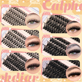 calphdiar Lash Clusters Kit showing various lash lengths and volumes