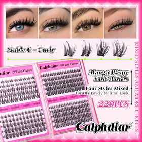 calphdiar natural lash clusters close-up of styles