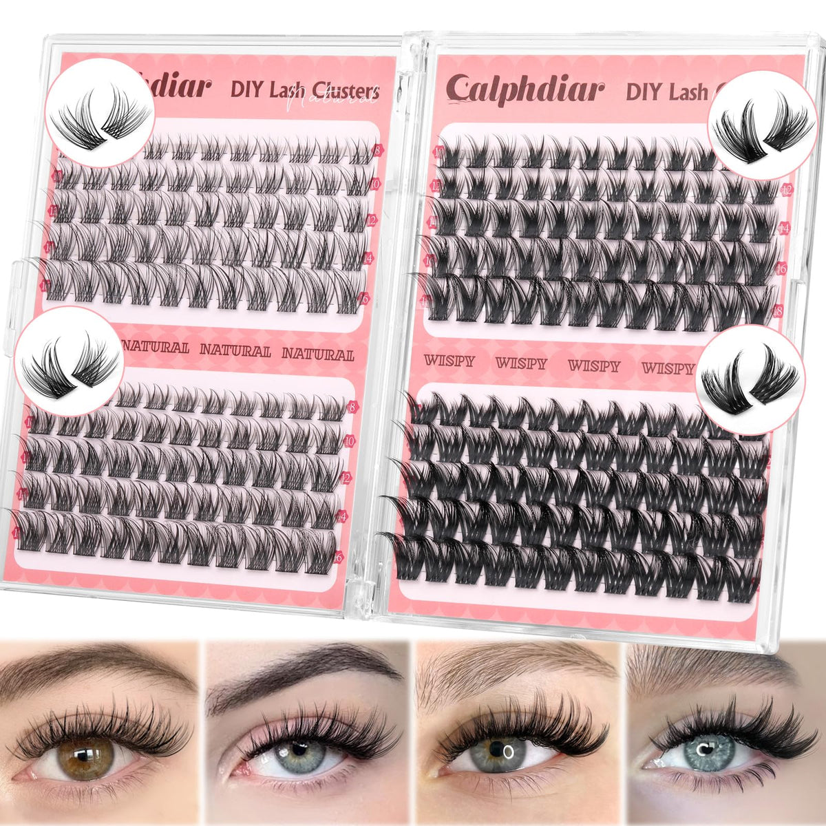 calphdiar Wispy Lash Clusters 230pcs front view
