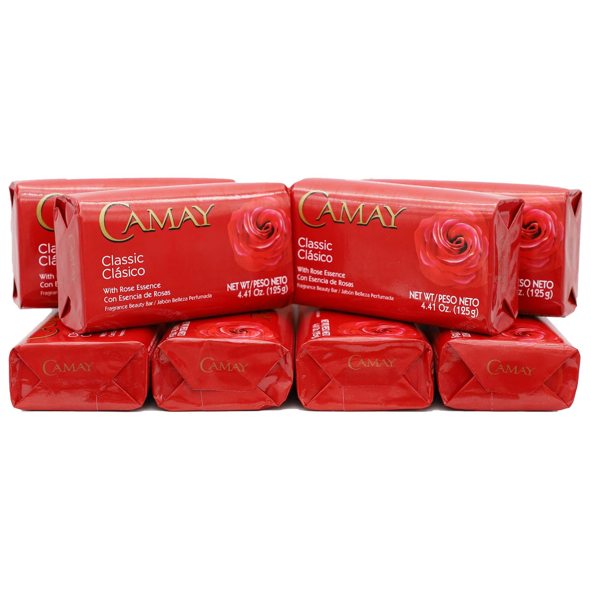 Camay Classic Bar Soap Rose Essence 8-Pack front view