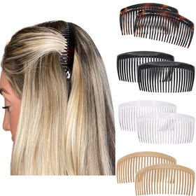 Camila Hair Side Comb 4-inch large clips in brown, black, beige, and clear
