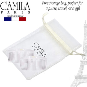 Camila hair side comb close-up of cellulose acetate material
