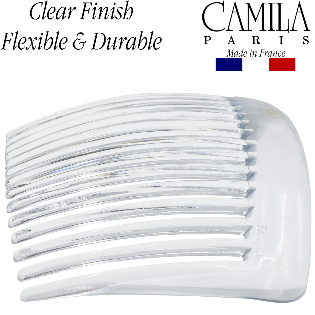 Camila hair side comb displayed on a vanity with hair accessories