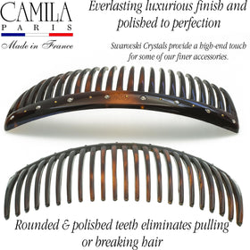 Camila Hair Side Comb in a stylish drawstring storage bag