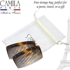 Camila Hair Side Comb with premium crystals on display