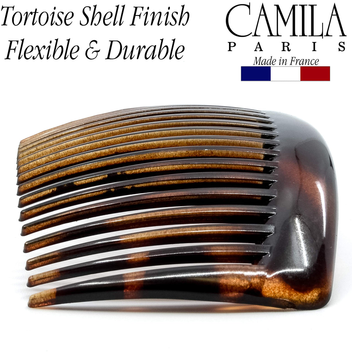 Camila Hair Side Combs displayed on a table