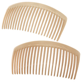 Camila Large French Twist Hair Side Comb beige front view