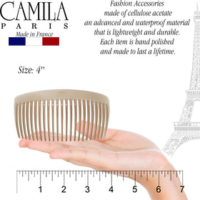 Camila Large French Twist Hair Side Comb in a stylish setting