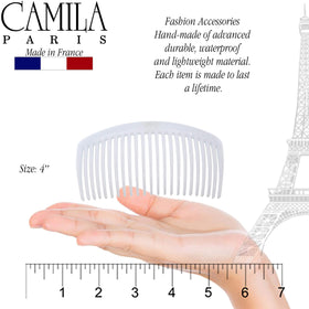 Camila Large French Twist Hair Side Comb in drawstring bag