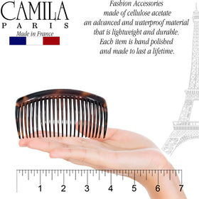 Camila side combs displayed in a stylish arrangement