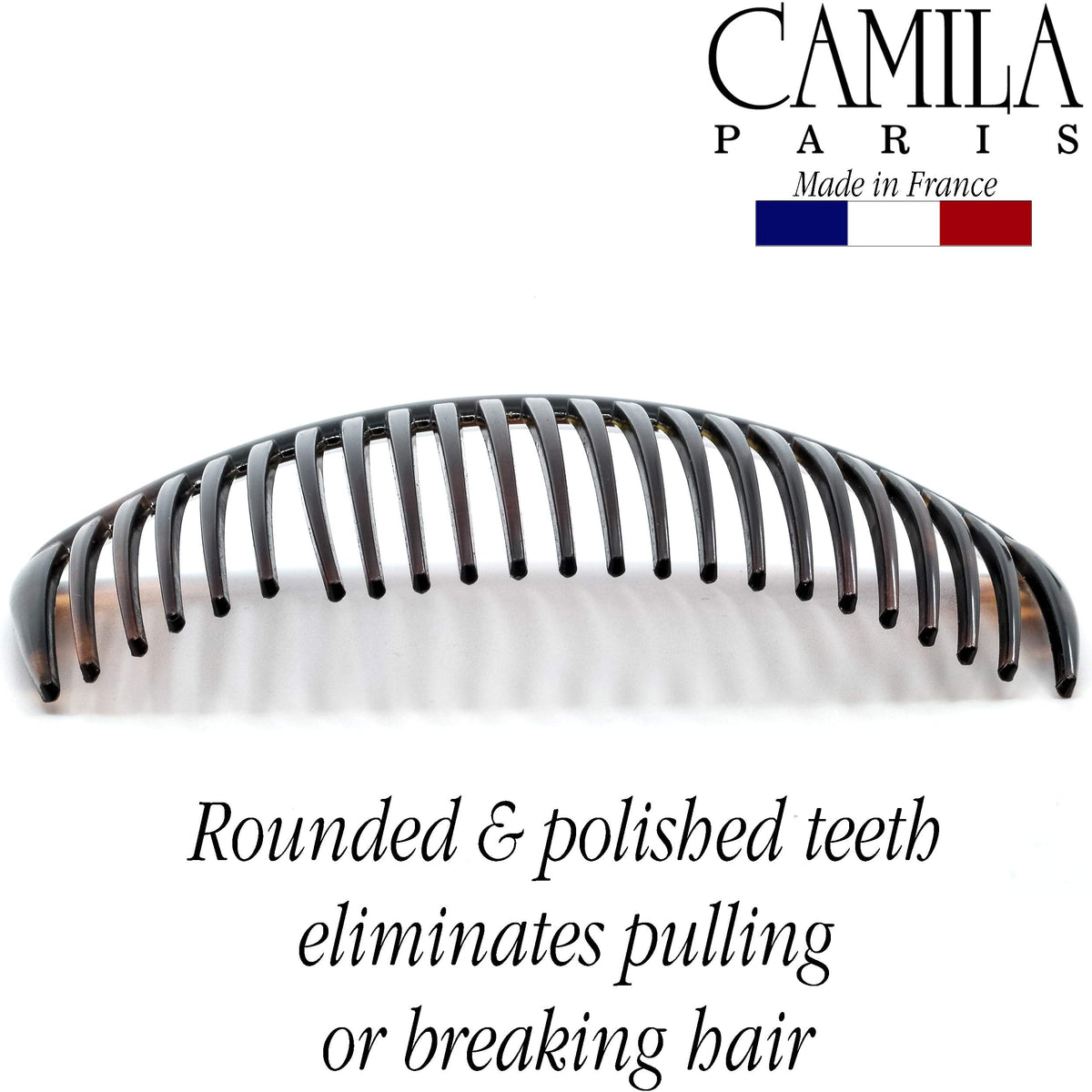 Camila side combs in use on a woman's hairstyle