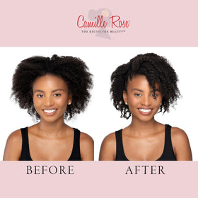 Camille Rose Black Castor Oil + Chebe on a wooden table