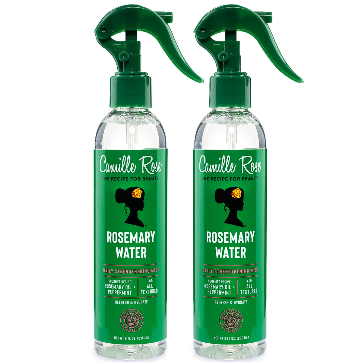 Camille Rose Rosemary Water Hair Mist 2-Pack front view