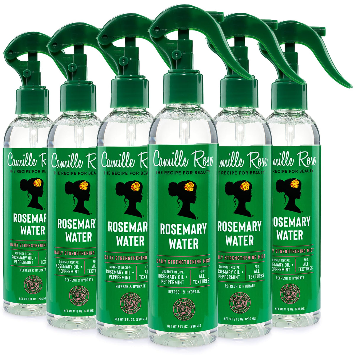 Camille Rose Rosemary Water Hair Mist 8 oz front view