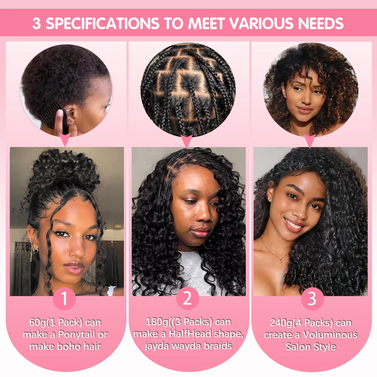 CanaryFly Burmese Curly Crochet Hair 22 Inch installation process