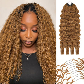 CanaryFly Burmese Curly Crochet Hair 30# Honey Brown front view