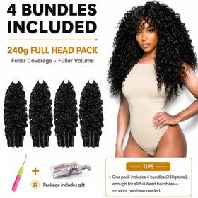 CanaryFly Burmese Curly Crochet Hair Extensions 240g side view