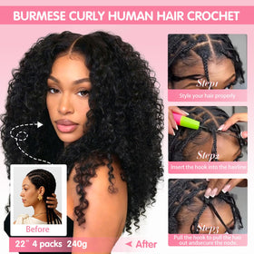 CanaryFly Burmese Curly Crochet Hair Extensions packaging