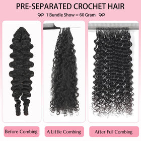CanaryFly Burmese Curly Crochet Hair with crochet needle