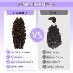 CanaryFly Chocolate Brown crochet hair displayed on a table