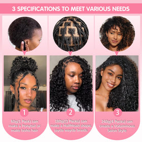 CanaryFly crochet hair extensions displayed with crochet needle
