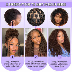 CanaryFly crochet hair extensions displayed with crochet needle