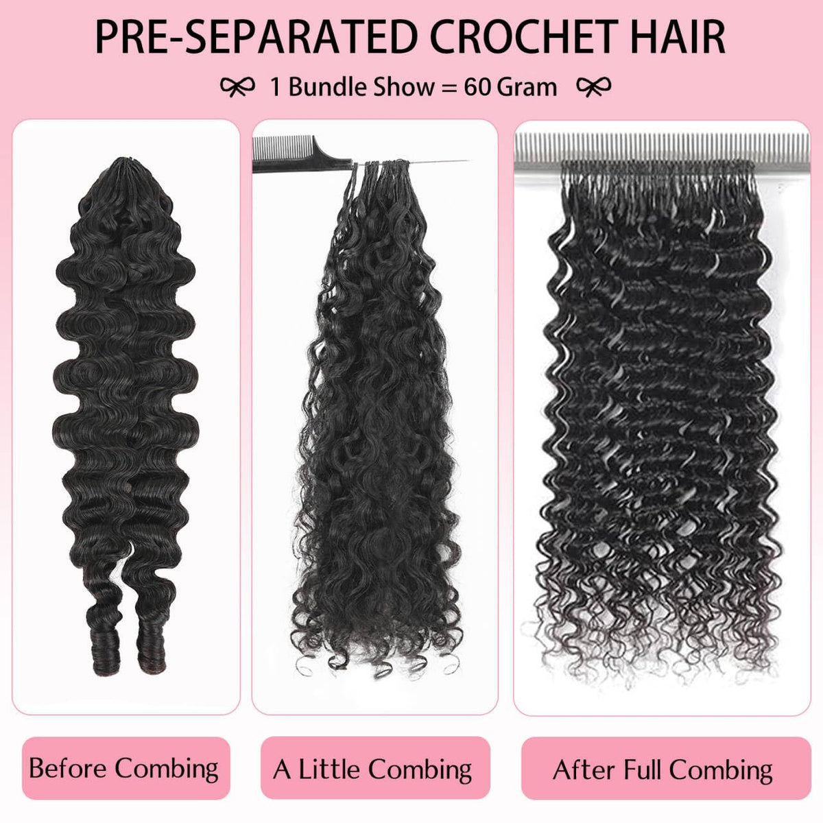 CanaryFly crochet hair extensions showing curly texture