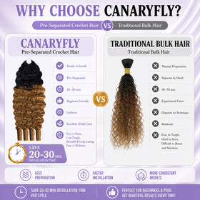 CanaryFly crochet hair in various shades