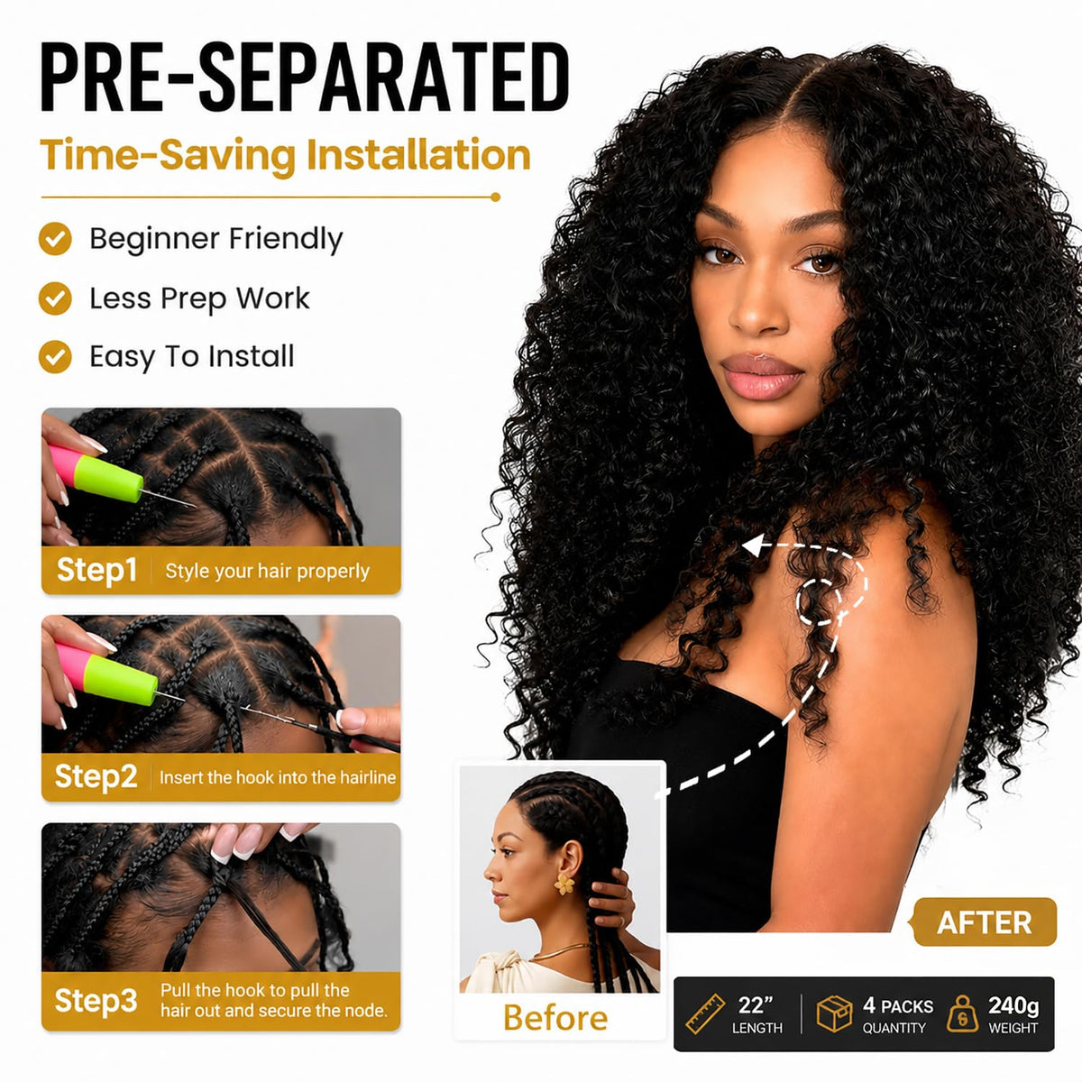 CanaryFly crochet hair showing fluffy curly texture