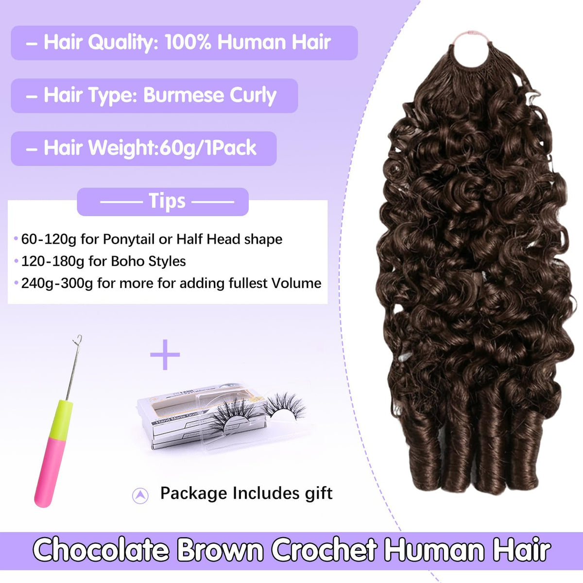 CanaryFly crochet hair showing natural curls and texture