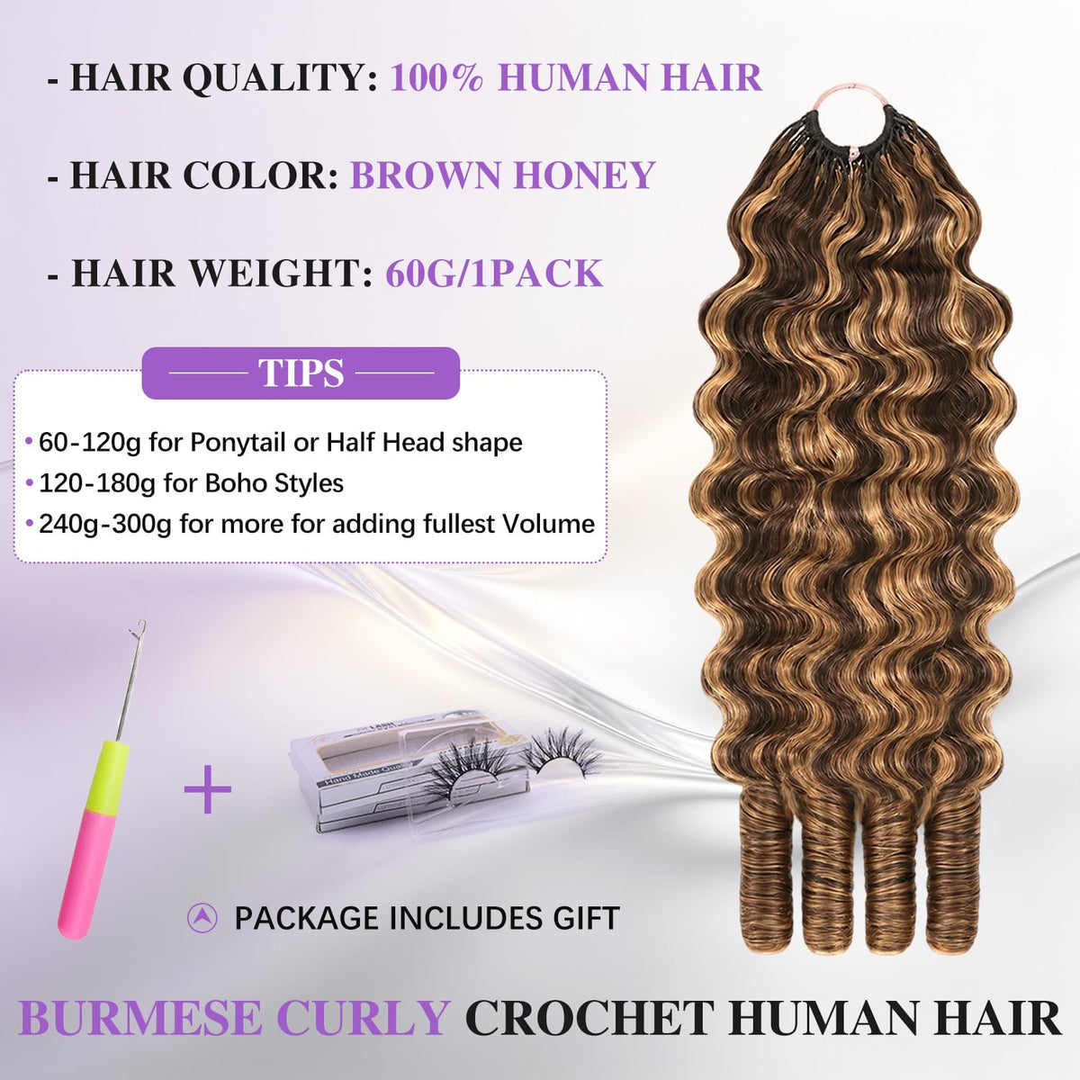 CanaryFly crochet hair showing soft curly texture