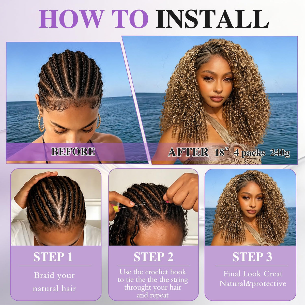 CanaryFly crochet hair texture close-up