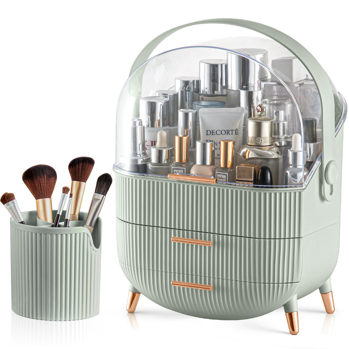 CANITORON Makeup Organizer front view in sage green