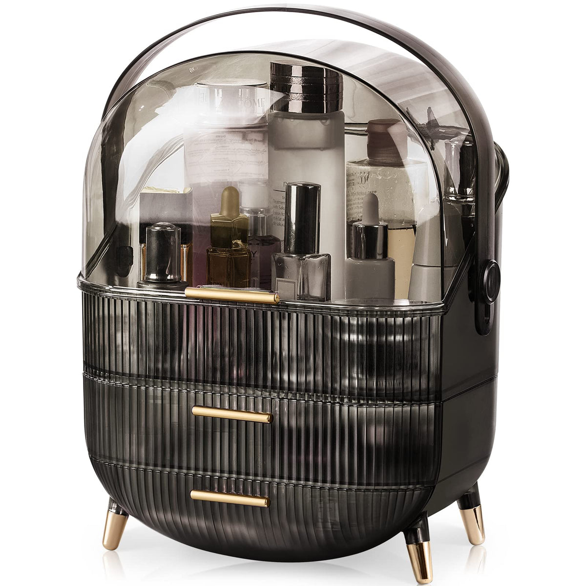 CANITORON Makeup Organizer front view with transparent lid