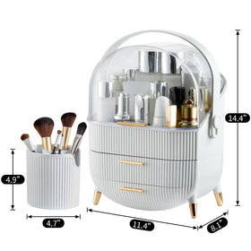 CANITORON Makeup Organizer side view showcasing two drawers