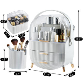 CANITORON Makeup Organizer side view showing two drawers