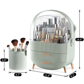 CANITORON Makeup Organizer side view with brush holder