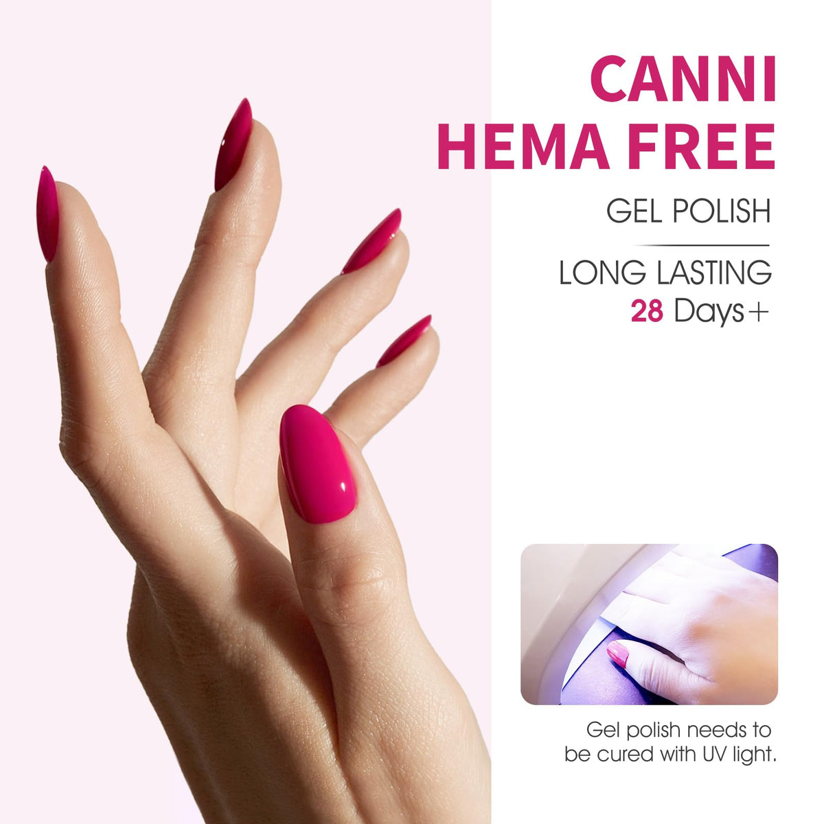CANNI black gel nail polish bottle with 3D crystal label