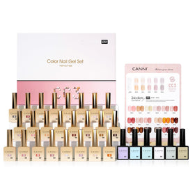 CANNI CC3 Jelly Gel Nail Polish Set display with 30 bottles