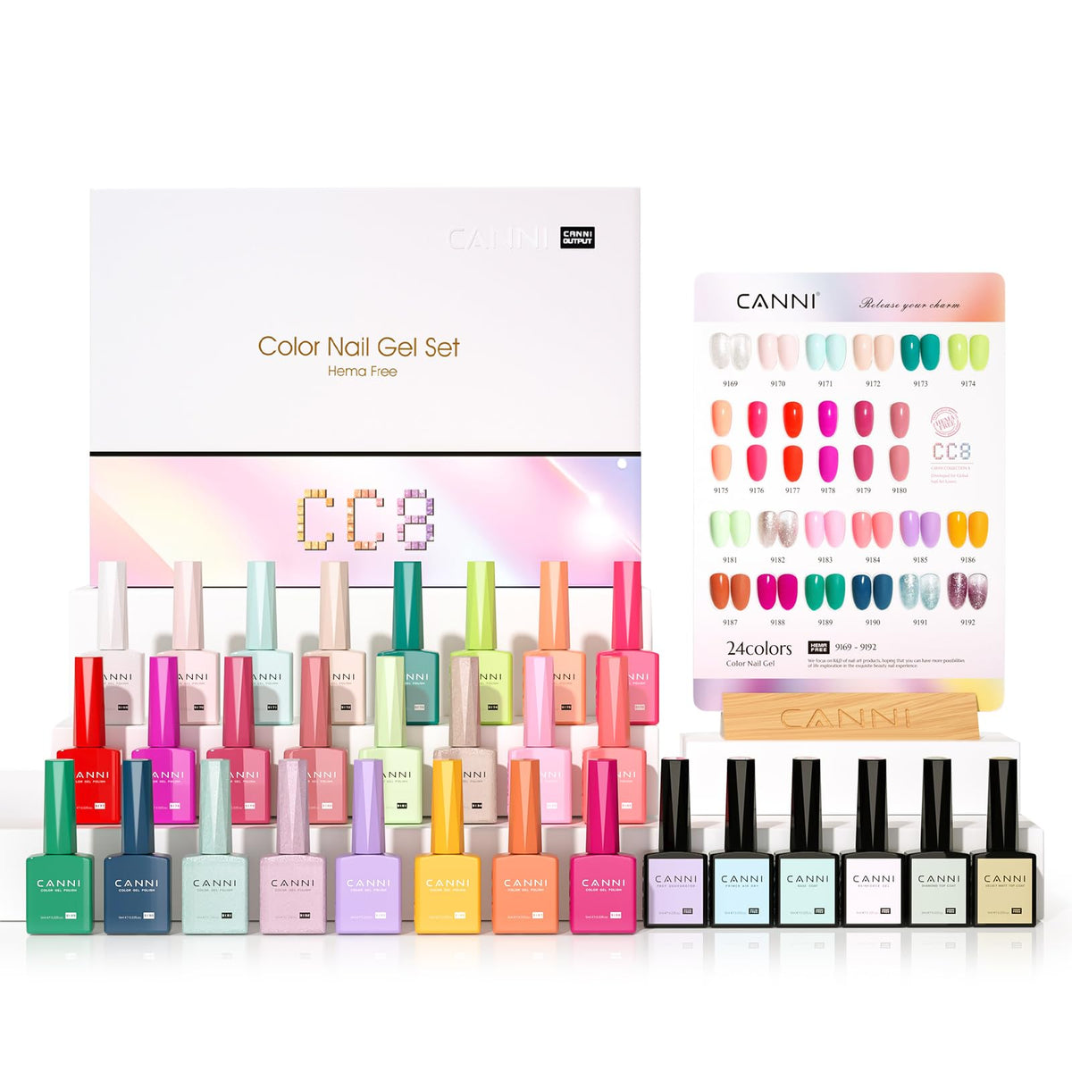CANNI CC8 Gel Nail Polish Set with 30 vibrant pastel colours
