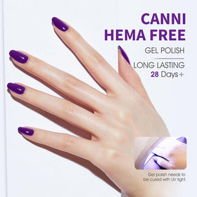 CANNI Dark Purple Gel Nail Polish application on nails
