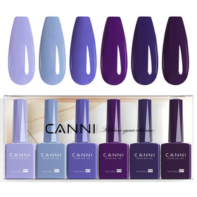 CANNI Dark Purple Gel Nail Polish Set 6Pcs front view