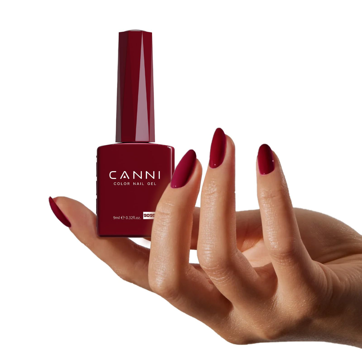 CANNI Dark Red Gel Nail Polish close-up of bottle
