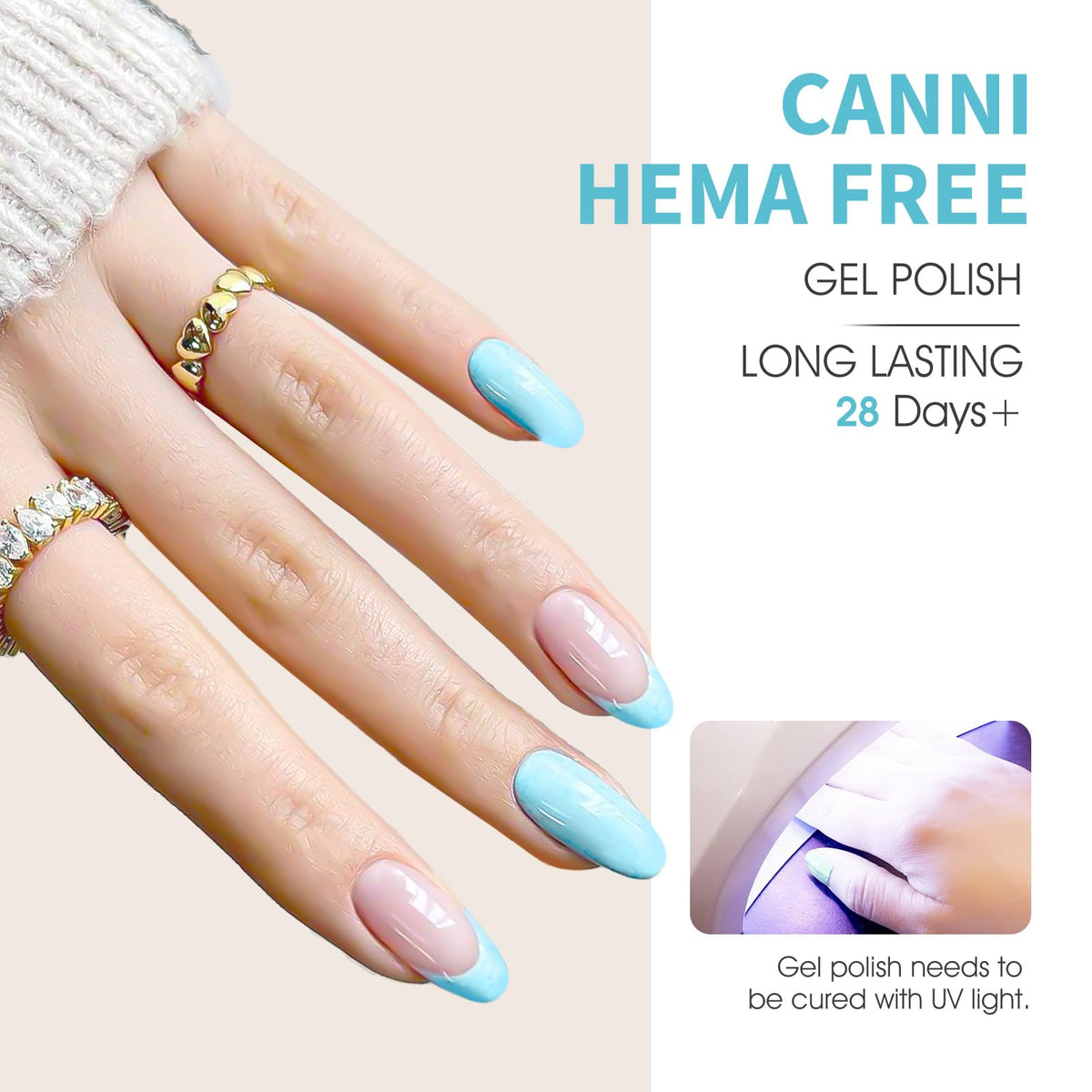 CANNI Gel Nail Polish 9ML bottle in pastel green