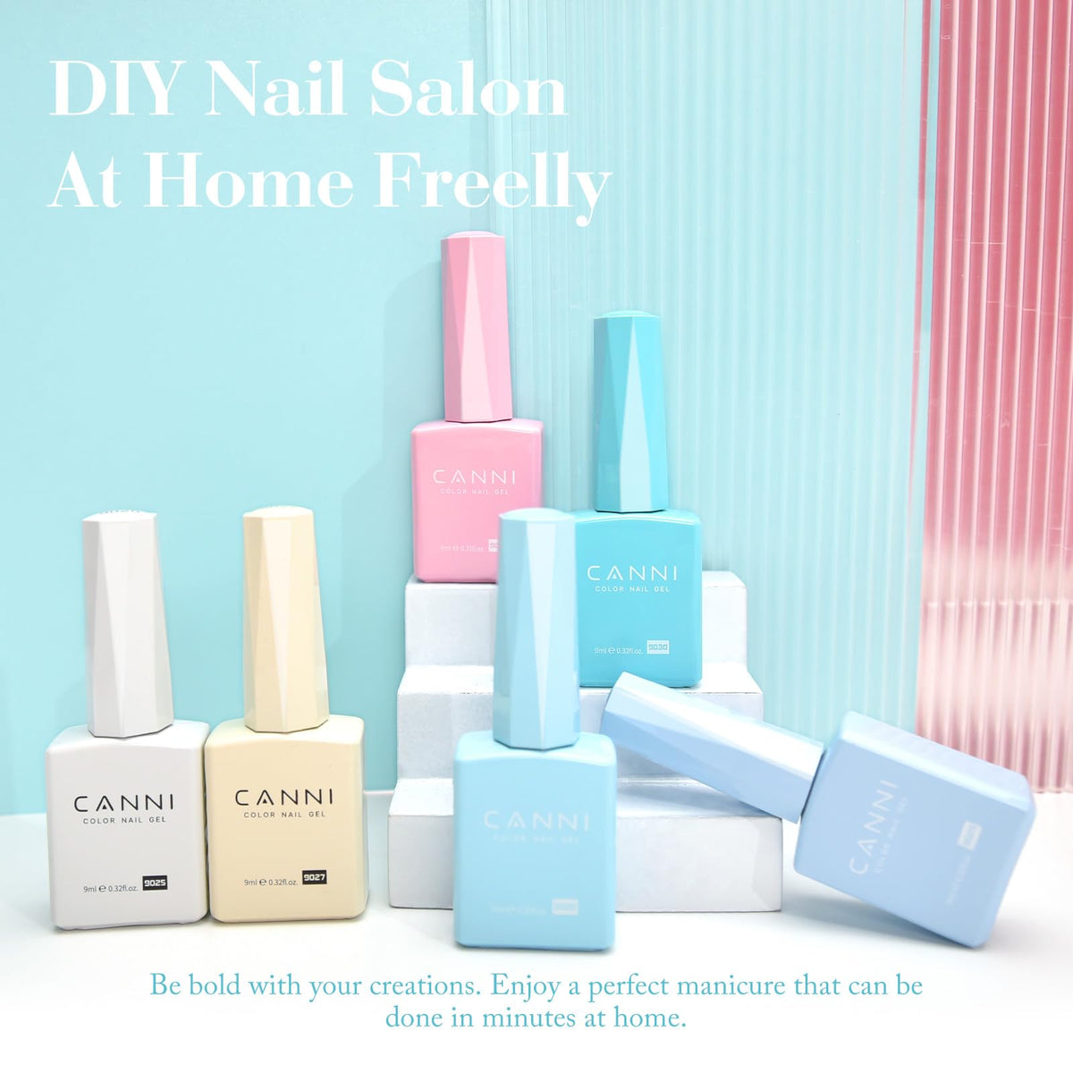 CANNI Gel Nail Polish 9ML bottle in pastel pink