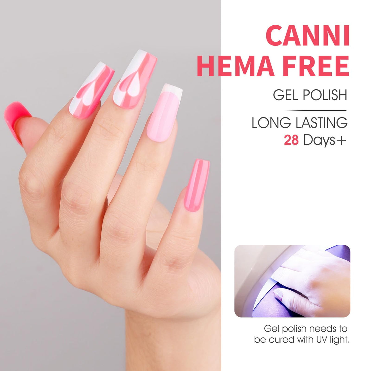 CANNI Gel Nail Polish application on nails with glossy finish